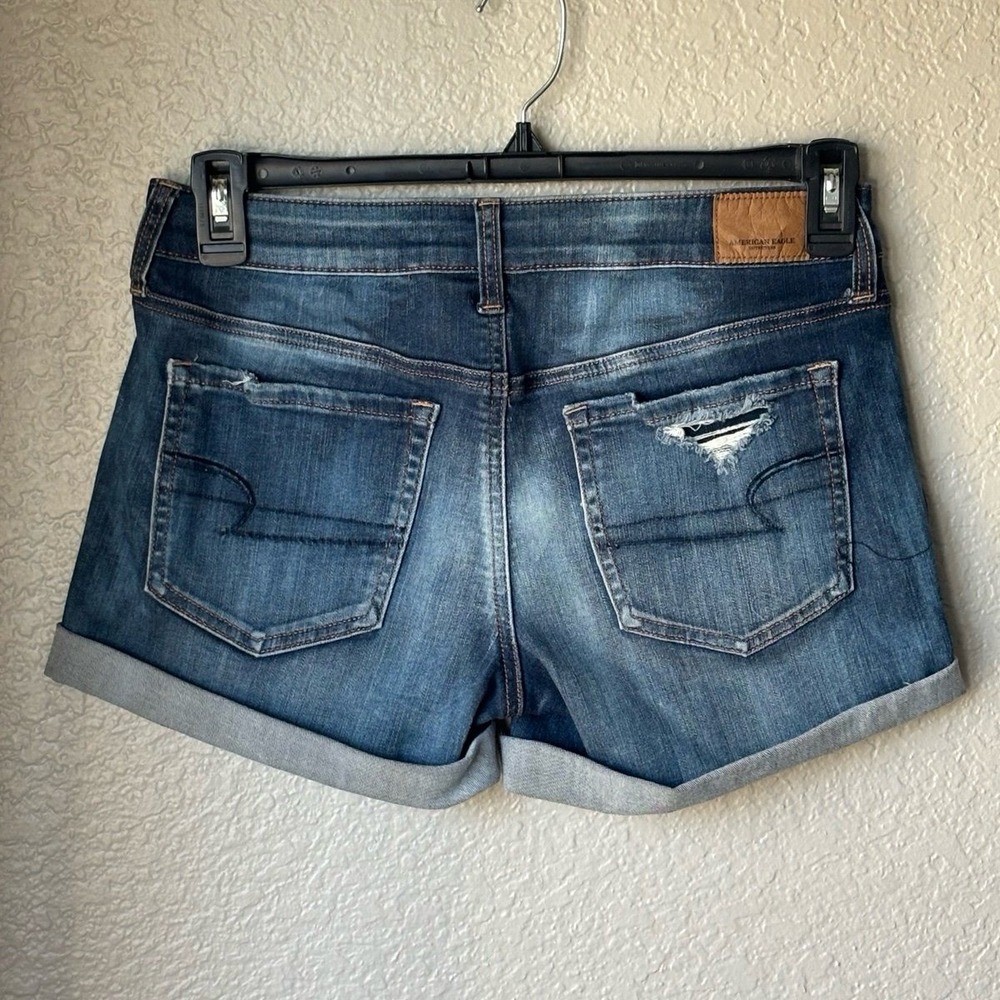 American Eagle OutfittersDenim ShortsCuffed Distressed Denim Jorts Cuffed S 8 - Picture 9 of 10